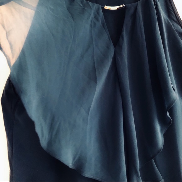 Teal New York & Company Blouse w/ Sheer Details - Picture 5 of 7